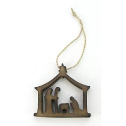 Wooden 3" Nativity Outline Ornament