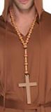 Wooden Bead Cross Costume Necklace