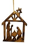 Wooden Nativity Silhouette Ornament