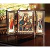 Wooden Triptych Perpetual Help With Archangel Michael and Gabriel 3 3/8 Inch Made In Ukraine
