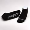 I am awesome Black low-cut socks with White Words
