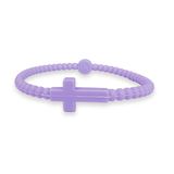 Youth Silicone Cross Bracelet - Lavender