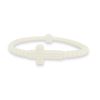 Youth Silicone Cross Bracelet - White