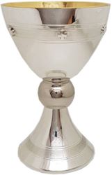 1-1402 Silver Plated Chalice with Etched Bands
