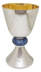 1-2802 Silver Plated Chalice with Hammered Base