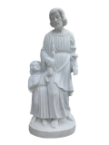 5 White Marble St Joseph with Child Statue