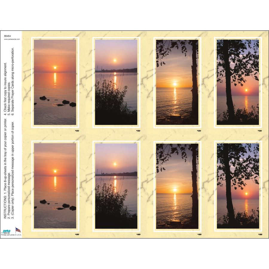 Sunset Assortment Print Your Own Prayer Cards - 12 Sheet Pack