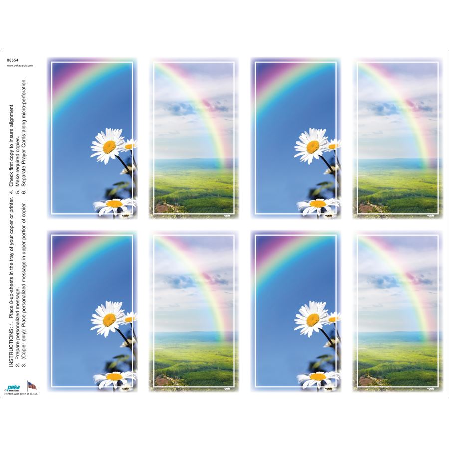 Rainbow Assortment Print Your Own Prayer Cards - 25 Sheet Pack