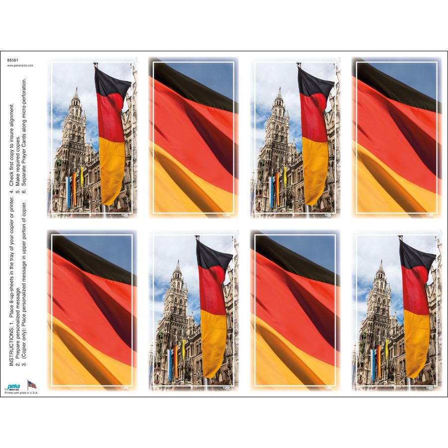 German Assortment Print Your Own Prayer Cards - 25 Sheet Pack