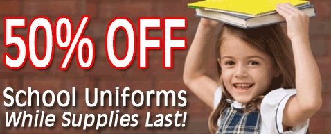 50% off school uniforms
